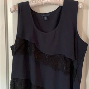 NWOT XXL Hilfiger Navy/Black Lace Ruffle Tank